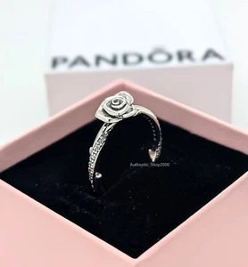 New 100% Authentic PANDORA 925 ale Silver CZ Pave Rose in Bloom Ring 193215C01 - Picture 1 of 8