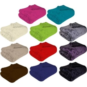 Soft Cosy faux throw fleece mink blanket luxury sofa bed soft single double king - Picture 1 of 9