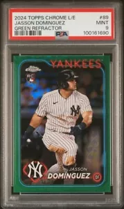 JASSON DOMINGUEZ 2024 TOPPS CHROME ROOKIE GREEN LOGOFRACTOR RC #/99 PSA 9 - Picture 1 of 1