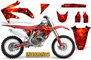 HONDA CRF 450 R 2005-2008 KIT DE GRÁFICOS CALCOMANÍAS PEGATINAS CREATORX INFERNO R - Imagen 1 de 1