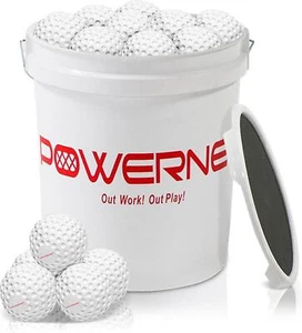 Lightweight Dimpled Baseballs with Padded Bucket - Pitching Machine Essential - Picture 1 of 7