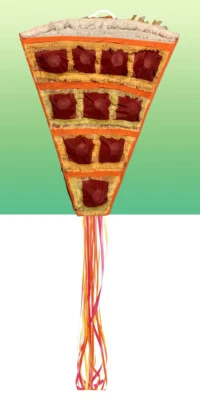 POP Pizza Pinata Piñata Birthday Party Pull string Hit WITH OPTION STICK NEW! - Image 1 of 4