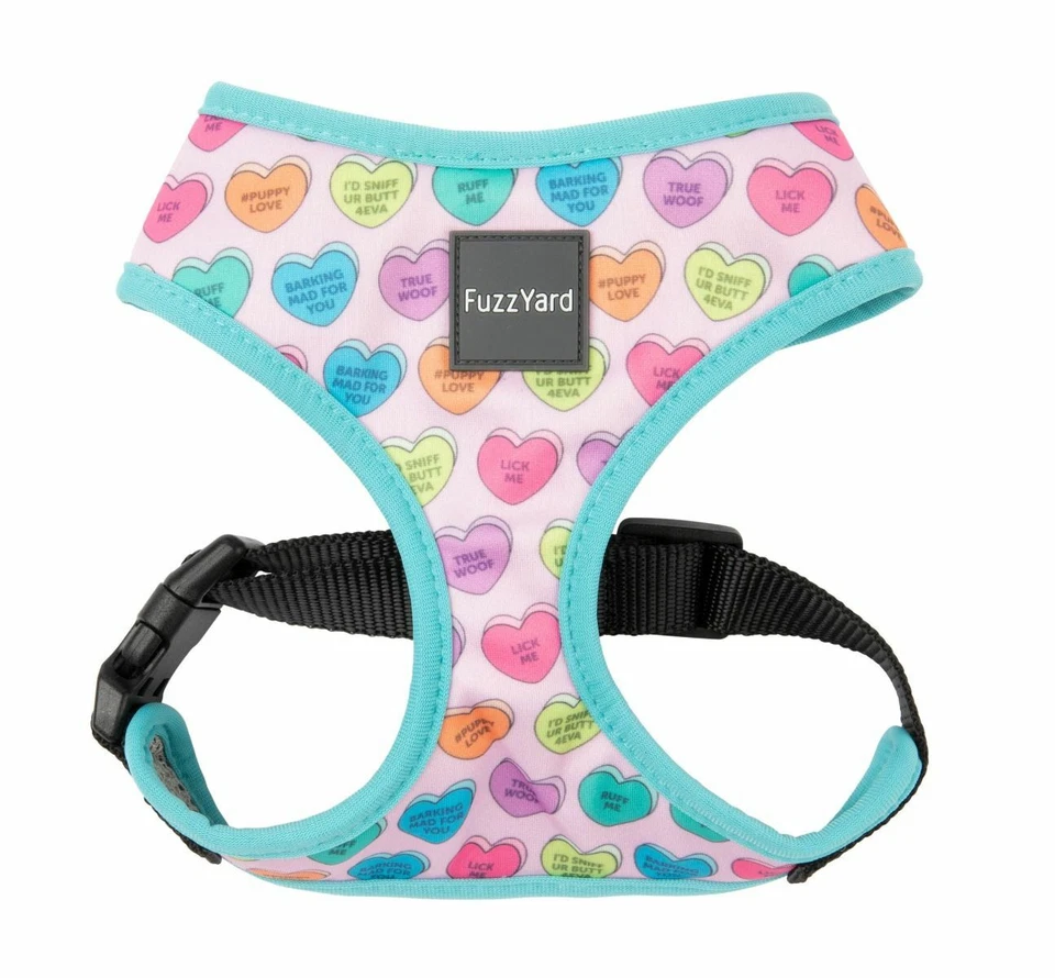 NEW! CANDY HEARTS DOG CAT PREMIUM HARNESS TRUE WOOF PUPPY LOVE VEST CHOOSE SIZE Foto 1 de 1