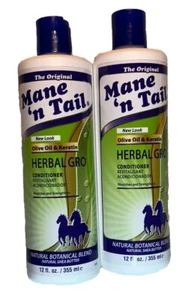 LOTE Mane N Tail Aceite de Oliva y Queratina Herbal Sin Parabenos Gro Acondicionador 12 OZ x 2 - Imagen 1 de 5