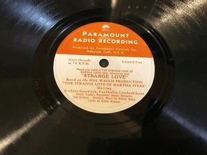 PARAMOUNT RADIO RECORDING - STRANGE LOVE based on the HAL WALLIS PRODUCTION - Bild 1 von 4