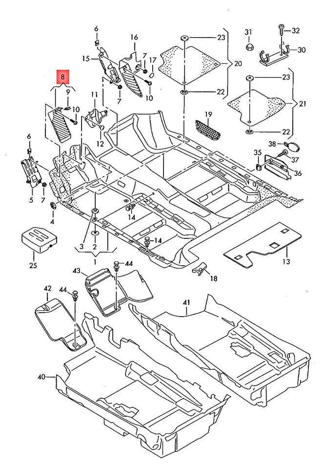 Cubierta Original AUDI A3 Cabriolet Para Reposapiés Gris Claro 8P1864777J50 Foto 1 de 1