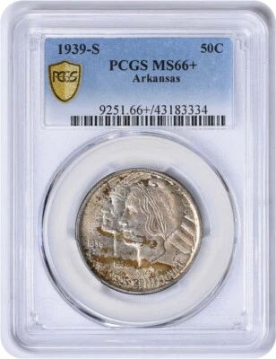1939-S Arkansas Commemorative Half MS66+ PCGS - Image 1 of 4