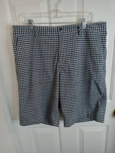 Adidas Golf Shorts Men's Size 35 Gray Plaid Climalite Polyester Golf/Chino - Picture 1 of 17