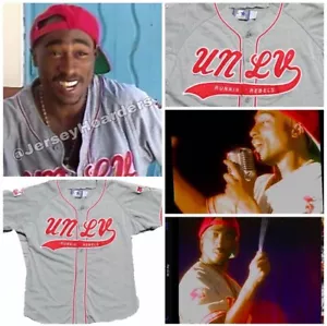 CAMISETA DE BÉISBOL VINTAGE AÑOS 90 2PAC UNLV RUNNING REBELS HOMIES LLAMAR STARTER M RARA - Imagen 1 de 1