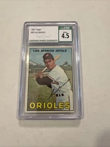 1967 Topps Baseball Card #60 Luis Aparicio Baltimore Orioles Graded CSG 4.5 - Picture 1 of 5