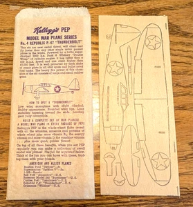 Kellogg's Pep Cereal Model War Plane Series No. 4 Republic P-47 Thunderbolt - Picture 1 of 3