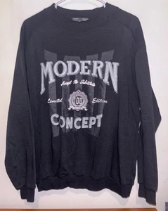 Vintage 90s IOU Classic Print Embroidered Sweatshirt Vtg Sport Adult Size L - Picture 1 of 4