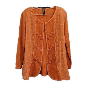 Sacred Threads Textured Cotton Open Jacket - Size Large - Picture 1 of 11