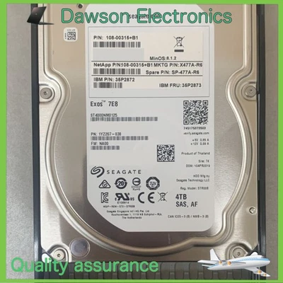 NETAPP X477A-R6 4TB SAS 7.2K RPM HARD DRIVE 108-00315 DS4246 DS4243 X477A - Image 1 of 4