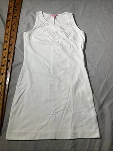 Lilly Pulitzer Kleid Damen klein weiß bestickt Foster Etuikleid Midi Stretch - Bild 1 von 10