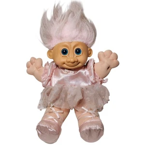 Russ Troll funkelt rosa Haare Ballerina Plüschpuppe 12 Zoll Vintage Sammlerstück Spielzeug - Bild 1 von 8