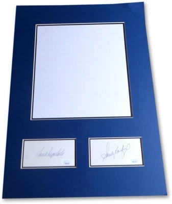 Don Drysdale Sandy Koufax Signed Autographed Cut Signatures Matted Dodgers JSA - Image 1 of 4