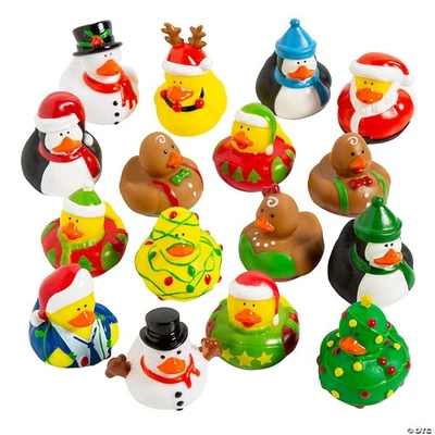 ORIENTAL TRADING 2" Bulk 48 Pc. Christmas Character & Animal Rubber Ducks Assortment, Free Ship