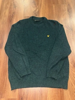 Jersey LYLE & SCOTT Para Hombre Grande Mezcla de Lana Tejido Elástico Pullover Verde Foto 1 de 4