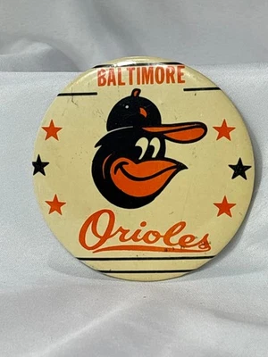 Vtg Baltimore Orioles Button Pin Cartoon Bird Baseball Team Mascot - Image 1 of 4
