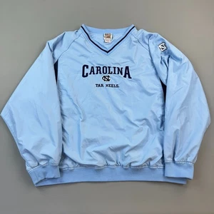 Vintage North Carolina Tarheels Pullover Mens 2XL Blue Fleece Lined Windbreaker - Foto 1 di 14