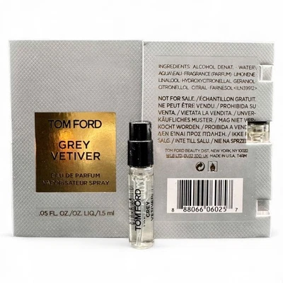 Tom Ford Grey Vetiver Eau de Parfum Muestra Vial Spray 2 ml/0,06 oz ✦ Auténtico Foto 1 de 4