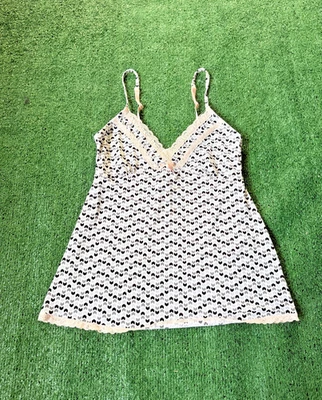 Marilyn Monroe Babydoll Cami Women’s M  Gray Pink Lace Fairy Coquette Cute Top - Image 1 of 4