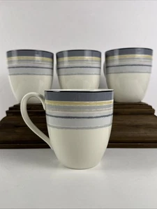 Noritake Ambience Coffee Cups Java Graphite Swirl 9313 Set Of 4 Discontinued - Picture 1 of 10