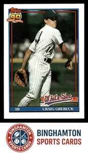1991 Topps Baseball Card #446 Craig Grebeck Chicago White Sox - Picture 1 of 2
