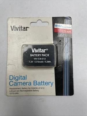 New , sealed Vivitar Digital Camera Battery VIV-CB-E12 For Canon LP-E12 LPE12 - Image 1 of 2