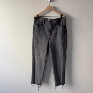 Madewell Classic Straight Jean Gray Jeans denim raw hem zip button pockets EUC - Picture 1 of 12