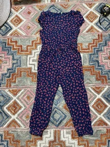 Vineyard Vines Navy Blue Cherry Jumpsuit sz 5 Zip Up Back - Picture 1 of 3