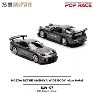 Xcartoys x POP RACE 1:64 RX7 RE AMEMIYA WIDE BODY grey Metal Diecast Model Car - Picture 1 of 6