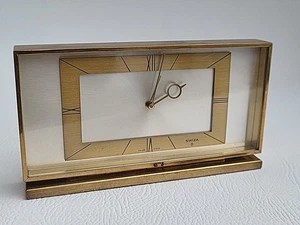 50er Jahre Stil schwerer Messing Swiza 8 Made in Swiss Tischwecker 145mm lang funktioniert - Bild 1 von 16