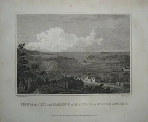 Antique print of a View of Acapulco by W.M Craig 1805 - Picture 1 of 3