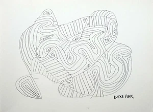 Lutka Pink - Drawing Original - Felt - Zig Zag 195 - Picture 1 of 2