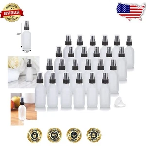 Vintage Frosted Clear Boston Round Bottles with Black Mist Sprayer - 2 oz Pack - Picture 1 of 10
