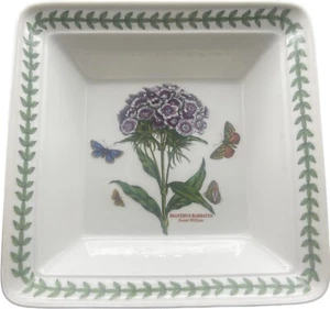 Portmeirion 7.5" Square Pasta Salad Bowl Botanic Garden Dianthus Barbatus - Picture 1 of 5