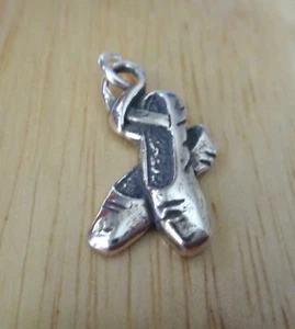 Sterling Silver 19x10mm Ballerina Ballet Toe Shoe Dance Charm! - Picture 1 of 3