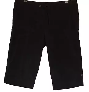 prAna Womens Shorts Sz Large Stretch Drawstring Bermuda Camping Hiking Black - Picture 1 of 12