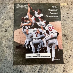 1992 Atlanta Braves Spring Training Program 1991 NL Champions West Palm Beach FL - Picture 1 of 5