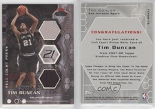 2007-08 Topps Stadium Club Full Court Press Relics Dual /199 Tim Duncan HOF