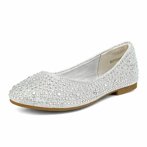 Girls Mary Jane Flat Shoes Wedding Dress Princess Shoes Size 8 Toddler-4 Big Kid - Picture 1 of 39