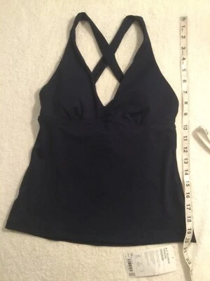 NWT Athleta XS A-C Dress Blue Longline Plunge Tankini Swim Tank 531210 Wireless - Image 1 of 4
