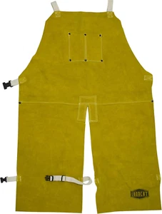 IRONCAT Leder Schweißerschürze mit geteiltem Bein, Para-Aramid genäht, verstellbar Baumwolle - Bild 1 von 12