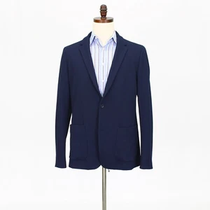 Perry Ellis 42L Navy Sport Coat Blazer Jacket Solid 2B Polyester - Picture 1 of 11