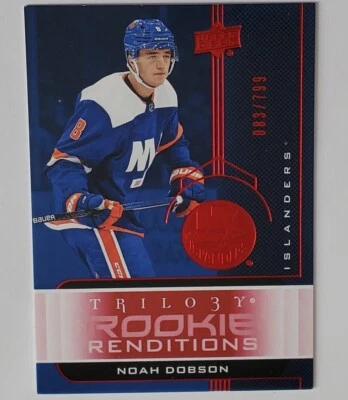 NOAH DOBSON 2019-20 Upper Deck Trilogy Rookie Renditions #38 Red /799 - Image 1 of 4
