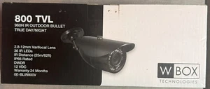 W Box Technologies 800 TVL Camera IR 960H Outdoor Bullet True Day/Night Black - Picture 1 of 1