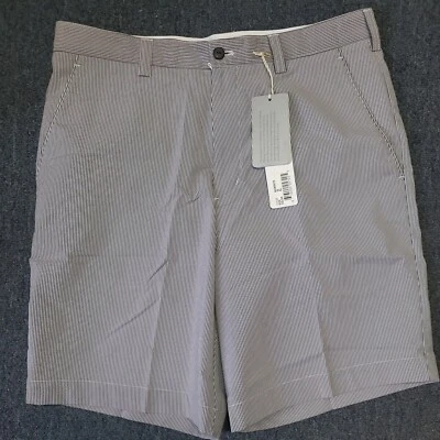 Cutter & Buck DryTec Golf Shorts Regular Fit Striped Shorts Black Size 32 - Image 1 of 3