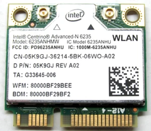 Nowa bezprzewodowa karta WIFI Intel Centrino Advance-N 6235 IVA01 6235ANHMW 5K9GJ - Zdjęcie 1 z 2